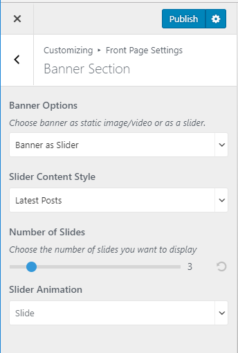 Configure Banner as slider