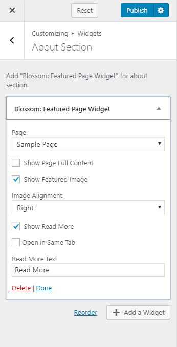 Configure about section