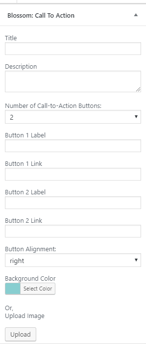 Configure call to action section