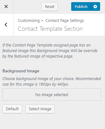 Configure contact template section