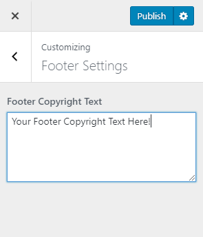 Footer copyright text