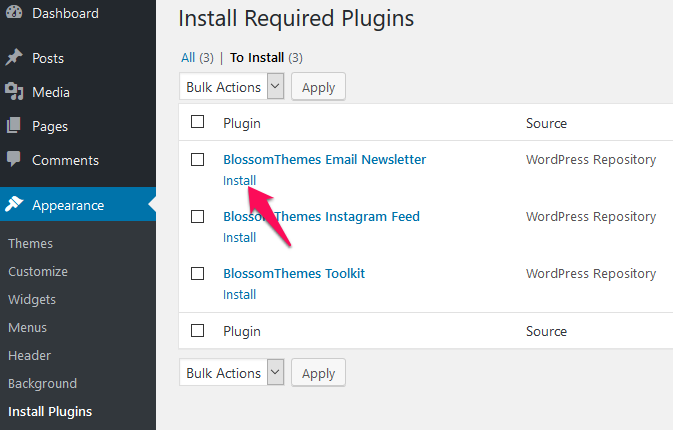 Install now recommended plugins