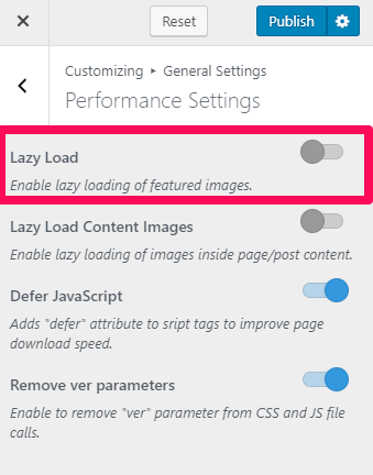 Lazy load of featured image