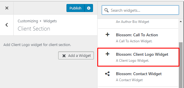 Select Blossom Client Logo Widget