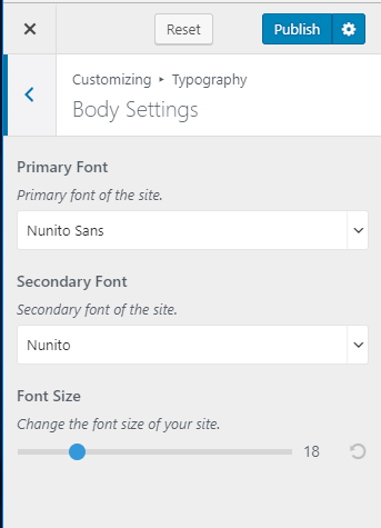 Select font