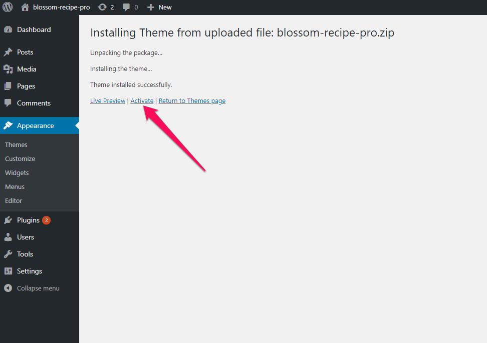 Activate Blossom recipe pro