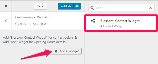 Blossom contact widget
