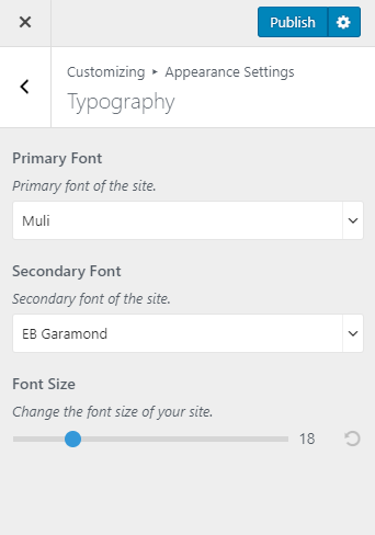 Change website typography
