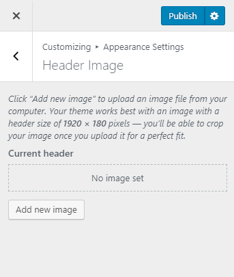 Configure header image