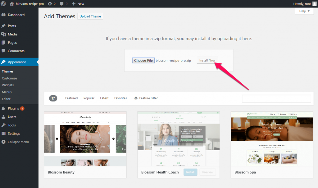 How to Install Blossom Recipe Pro WordPress Theme? – BlossomThemes