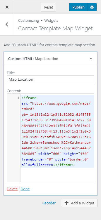 configure map