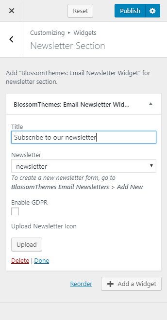 configure newsletter