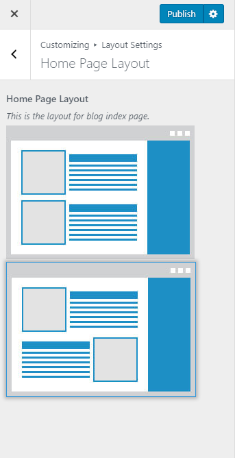 Homepage layouts