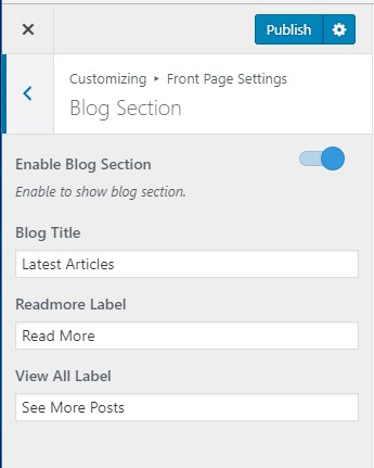 Configure blog section blossom coach