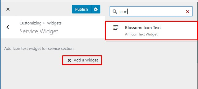 select blossom icon txt widget