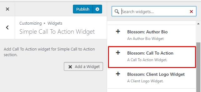 call to action widget