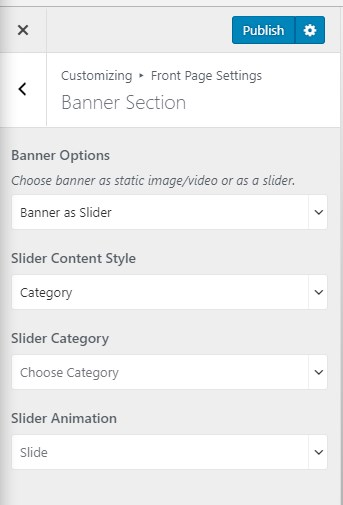 Banner as slider using category