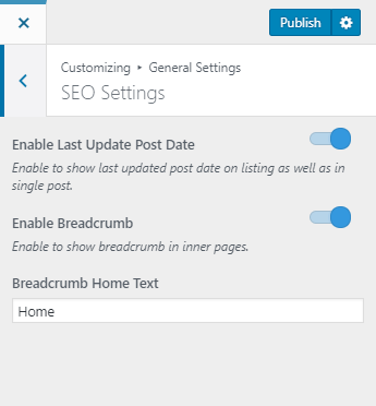 SEO Settings