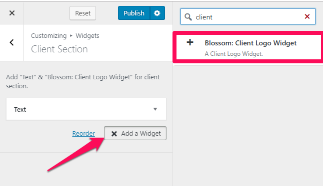 Select client logo widget
