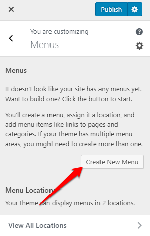 Create a new menu from Customizer