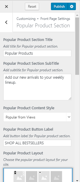 Popular Product section
