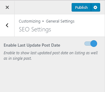 SEO settings