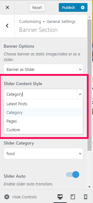 slider content style