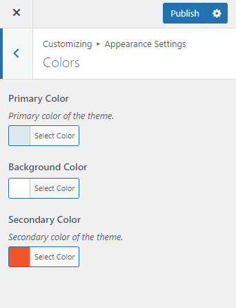 Color Settings –  Support